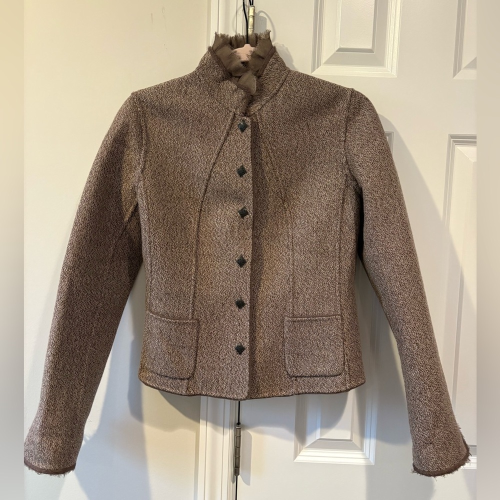 Elie Tahari Erdan Virgin Wool Reversible Jacket - Picture 2 of 16